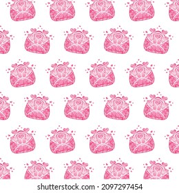 Valentine envelope pattern drawing for gift wrap