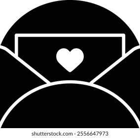 Valentine envelope silhouette.
Isolated love letter icon.
Transparent background.