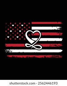 VALENTINE FLAG VECTOR TSHIRT DESIGN