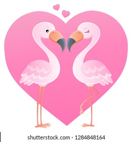 Valentine flamingos topic image - eps10 vector illustration.
