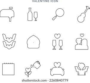 Valentine flat icon set. Use in your project. Thank You