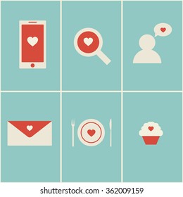 Valentine flat icon. social network icon