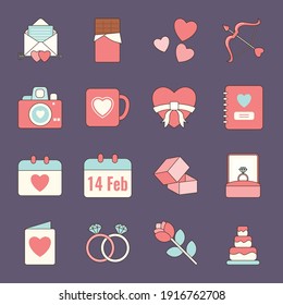 Valentine flat icon vector illustration