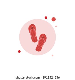 Valentine Flip Flops Circle Bubble Icon