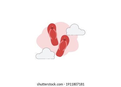 Valentine Flip Flops Cloud Icon