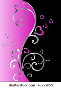 Valentine floral background - vector illustration