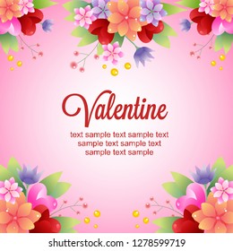 valentine floral cute love heart shape