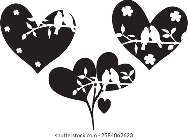Valentine floral love ornament design
