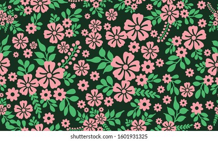 Valentine floral pattern background, with elegant leaf and flower design.
