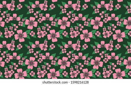 Valentine floral pattern background, with leaf flower seamless design.