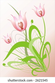Valentine floral, vector illustration