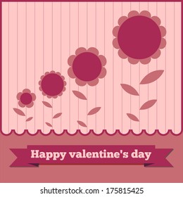 Valentine Flower Greeting Card Vector