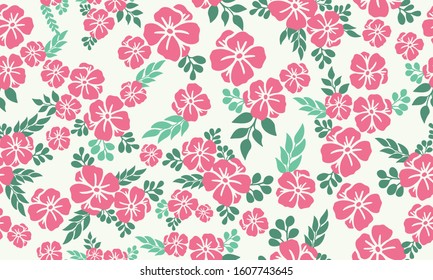 Valentine Flower pattern background, with cute and seamless pink flower design.