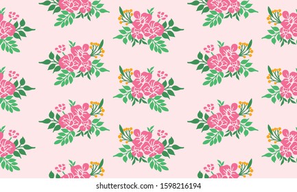Valentine Flower pattern background, with pink flower elegant design.