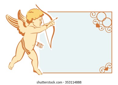 Valentine frame with Cupid