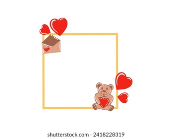 Valentine Frame Heart Background Illustration