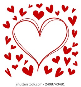 Valentine frame, Valentine Heart frame, Heart frame, Love  Romantic Wedding Valentine's Day , Decorative frame , vector illustration