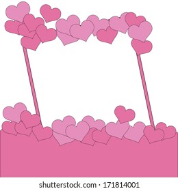 Valentine frame with hearts