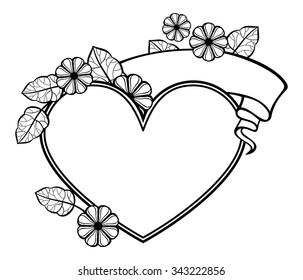 Valentine frame in shape of heart