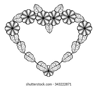 Valentine frame in shape of heart