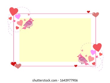 A valentine frame template design with love images illustration 
