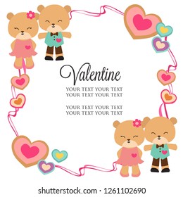 valentine frame theme with panda couple