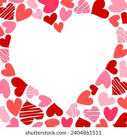 Valentine frame with transparent heart shape for valentine, love symbol