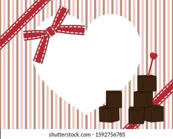 Valentine frame.ganache.chocolate made with a high cream content