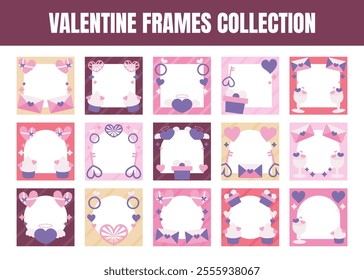 Valentine frames vector illustration set