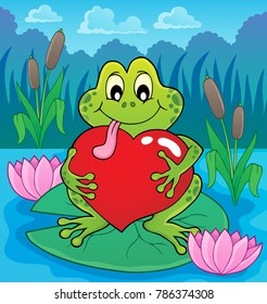 Valentine frog theme image 4 - eps10 vector illustration.