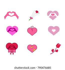 Valentine Full of Love Vector Illustration Graphic Set
