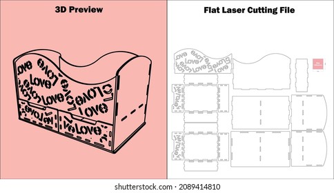 Valentine Gift Box
Gift boxes have the potential to make gift-giving magical. This model is a Valentine Gift Box.
it is available for all 3mm material thicknesses