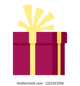 Valentine gift box icon. Flat illustration of valentine gift box vector icon for web design