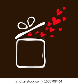 Valentine gift box icon vector illustration EPS10