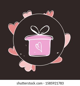 Valentine gift box icon vector illustration EPS10