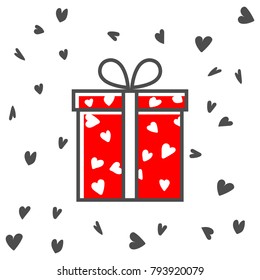 Valentine gift box icon vector illustration EPS10