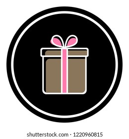 Valentine gift box vector illustration on black background. Eps10