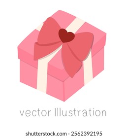 Valentine gift box vector illustration.