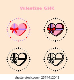 Valentine Gift Collection Editable Icon