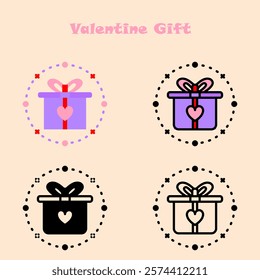 Valentine Gift Collection Editable Icon