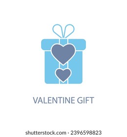 valentine gift concept line icon. Simple element illustration. valentine gift concept outline symbol design.