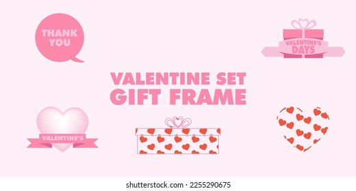 valentine gift frame set design vector