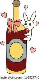 valentine gift given by cute vector bunny