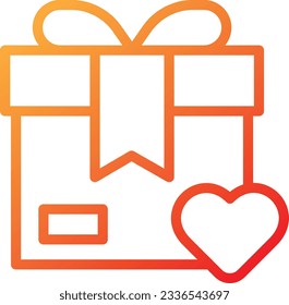 Icono de degradado de regalo de San Valentín - Icono único, vector