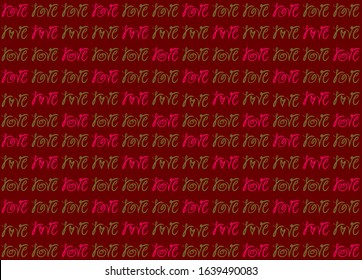 Valentine Gift paper seamless pattern with love lettering vector. 