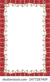 Valentine gift red gift box border. Frame of Red surprize box package with ribbon