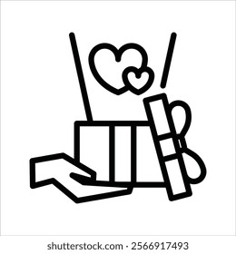 Valentine Gift Simple line icon