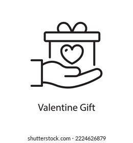Valentine Gift  Vector Outline Icon Design illustration. Love Symbol on White background EPS 10 File