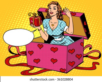 Valentine girl love romantic wedding surprise box