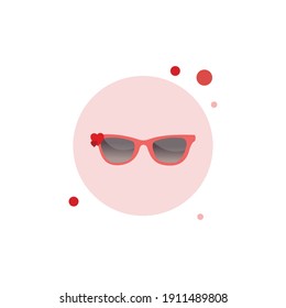 Icono de la burbuja del círculo de los gafas de San Valentín